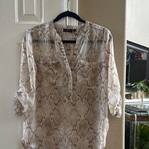 Apt. 9 Beige Snakeskin Blouse